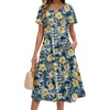Zeagoo Summer Dresses for Women 2026 Casual Short Sleeve Aline Midi Dress with Pocket Flowy Pleated Tshirt Beach Sundress(Wf139)
