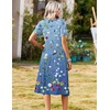 Zeagoo Summer Dresses for Women 2026 Casual Short Sleeve Aline Midi Dress with Pocket Flowy Pleated Tshirt Beach Sundress(Wf89)