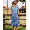 Zeagoo Summer Dresses for Women 2026 Casual Short Sleeve Aline Midi Dress with Pocket Flowy Pleated Tshirt Beach Sundress(Wf89)