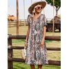 Zeagoo Summer Dresses for Women 2026 Casual Short Sleeve Aline Midi Dress with Pocket Flowy Pleated Tshirt Beach Sundress(Xh265)