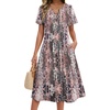 Zeagoo Summer Dresses for Women 2026 Casual Short Sleeve Aline Midi Dress with Pocket Flowy Pleated Tshirt Beach Sundress(Xh265)