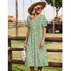 Zeagoo Summer Dresses for Women 2026 Casual Short Sleeve Aline Midi Dress with Pocket Flowy Pleated Tshirt Beach Sundress(Xh534)