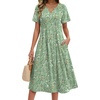Zeagoo Summer Dresses for Women 2026 Casual Short Sleeve Aline Midi Dress with Pocket Flowy Pleated Tshirt Beach Sundress(Xh534)