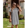 Zeagoo Summer Dresses for Women 2026 Cotton Button Down Short Sleeve Tshirt Dresses Casual Mini Beach Dress(01-black+white Stripe)