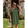 Zeagoo Summer Dresses for Women 2026 Cotton Button Down Short Sleeve Tshirt Dresses Casual Mini Beach Dress(Army Green)