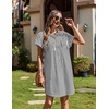 Zeagoo Summer Dresses for Women 2026 Cotton Button Down Short Sleeve Tshirt Dresses Casual Mini Beach Dress(Black+white Stripe 02)