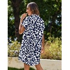 Zeagoo Summer Dresses for Women 2026 Cotton Button Down Short Sleeve Tshirt Dresses Casual Mini Beach Dress(Blue Leaf Print)