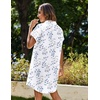 Zeagoo Summer Dresses for Women 2026 Cotton Button Down Short Sleeve Tshirt Dresses Casual Mini Beach Dress(Blue White Floral)