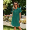 Zeagoo Summer Dresses for Women 2026 Cotton Button Down Short Sleeve Tshirt Dresses Casual Mini Beach Dress(Green 02)