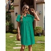 Zeagoo Summer Dresses for Women 2026 Cotton Button Down Short Sleeve Tshirt Dresses Casual Mini Beach Dress(Green)
