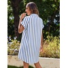 Zeagoo Summer Dresses for Women 2026 Cotton Button Down Short Sleeve Tshirt Dresses Casual Mini Beach Dress(Tw500)