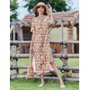 Zeagoo Summer Dresses for Women 2026 Maxi Dresses Vacation Sundress Short Sleeve Casual Sundresses Split Dress with Pockets(01 Colorful)