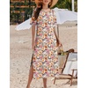 Zeagoo Summer Dresses for Women 2026 Maxi Dresses Vacation Sundress Short Sleeve Casual Sundresses Split Dress with Pockets(01 Colorful)