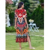 Zeagoo Summer Dresses for Women 2026 Maxi Dresses Vacation Sundress Short Sleeve Casual Sundresses Split Dress with Pockets(02 Colorful)