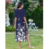 Zeagoo Summer Dresses for Women 2026 Maxi Dresses Vacation Sundress Short Sleeve Casual Sundresses Split Dress with Pockets(A02-navy)