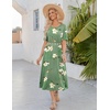 Zeagoo Summer Dresses for Women 2026 Maxi Dresses Vacation Sundress Short Sleeve Casual Sundresses Split Dress with Pockets(Geeen02)