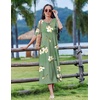 Zeagoo Summer Dresses for Women 2026 Maxi Dresses Vacation Sundress Short Sleeve Casual Sundresses Split Dress with Pockets(Geeen02)