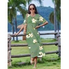 Zeagoo Summer Dresses for Women 2026 Maxi Dresses Vacation Sundress Short Sleeve Casual Sundresses Split Dress with Pockets(Geeen02)