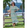 Zeagoo Summer Dresses for Women 2026 Maxi Dresses Vacation Sundress Short Sleeve Casual Sundresses Split Dress with Pockets(Green01)