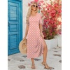 Zeagoo Summer Dresses for Women 2026 Maxi Dresses Vacation Sundress Short Sleeve Casual Sundresses Split Dress with Pockets(Pink Dot)