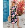 Zeagoo Summer Dresses for Women 2026 Maxi Dresses Vacation Sundress Short Sleeve Casual Sundresses Split Dress with Pockets(Pink Floral)