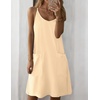 Zeagoo Women Summer Dresses Casual Beach Vacation Dress Spaghetti Strap Sundress Sleeveless Mini Short Dress with Pockets(Beige)