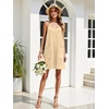 Zeagoo Women Summer Dresses Casual Beach Vacation Dress Spaghetti Strap Sundress Sleeveless Mini Short Dress with Pockets(Beige)