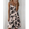 Zeagoo Women Summer Dresses Casual Beach Vacation Dress Spaghetti Strap Sundress Sleeveless Mini Short Dress with Pockets(Dusty Pink Printed)
