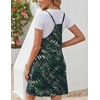 Zeagoo Women Summer Dresses Casual Beach Vacation Dress Spaghetti Strap Sundress Sleeveless Mini Short Dress with Pockets(Green-leaf Printed)