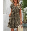 Zeagoo Women’s Casual A-Line Dresses with Pockets Summer Floral Tshirt Dress Short Sleeve Mini Dress Flowy Sundresses(An295)