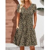 Zeagoo Women’s Casual A-Line Dresses with Pockets Summer Floral Tshirt Dress Short Sleeve Mini Dress Flowy Sundresses(An295)