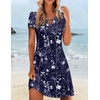 Zeagoo Women’s Casual A-Line Dresses with Pockets Summer Floral Tshirt Dress Short Sleeve Mini Dress Flowy Sundresses(Blue Floral Printed-2)