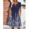Zeagoo Women’s Casual A-Line Dresses with Pockets Summer Floral Tshirt Dress Short Sleeve Mini Dress Flowy Sundresses(Blue Floral-printed)