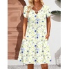 Zeagoo Women’s Casual A-Line Dresses with Pockets Summer Floral Tshirt Dress Short Sleeve Mini Dress Flowy Sundresses(Floral Printed-0012)