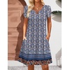 Zeagoo Women’s Casual A-Line Dresses with Pockets Summer Floral Tshirt Dress Short Sleeve Mini Dress Flowy Sundresses(Floral Printed-1)