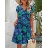Zeagoo Women’s Casual A-Line Dresses with Pockets Summer Floral Tshirt Dress Short Sleeve Mini Dress Flowy Sundresses(Floral Printed-6)