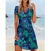 Zeagoo Women’s Casual A-Line Dresses with Pockets Summer Floral Tshirt Dress Short Sleeve Mini Dress Flowy Sundresses(Floral Printed-6)
