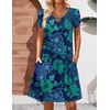 Zeagoo Women’s Casual A-Line Dresses with Pockets Summer Floral Tshirt Dress Short Sleeve Mini Dress Flowy Sundresses(Floral Printed-6)