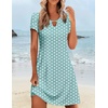 Zeagoo Women’s Casual A-Line Dresses with Pockets Summer Floral Tshirt Dress Short Sleeve Mini Dress Flowy Sundresses(Green Dot)