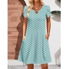 Zeagoo Women’s Casual A-Line Dresses with Pockets Summer Floral Tshirt Dress Short Sleeve Mini Dress Flowy Sundresses(Green Dot)