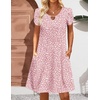 Zeagoo Women’s Casual A-Line Dresses with Pockets Summer Floral Tshirt Dress Short Sleeve Mini Dress Flowy Sundresses(Pink Dot)