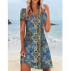 Zeagoo Women’s Casual A-Line Dresses with Pockets Summer Floral Tshirt Dress Short Sleeve Mini Dress Flowy Sundresses(Printed-1)