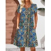 Zeagoo Women’s Casual A-Line Dresses with Pockets Summer Floral Tshirt Dress Short Sleeve Mini Dress Flowy Sundresses(Printed-1)