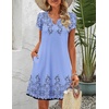 Zeagoo Women’s Casual A-Line Dresses with Pockets Summer Floral Tshirt Dress Short Sleeve Mini Dress Flowy Sundresses(Sf166)