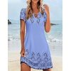 Zeagoo Women’s Casual A-Line Dresses with Pockets Summer Floral Tshirt Dress Short Sleeve Mini Dress Flowy Sundresses(Sf166)