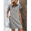 Zeagoo Womens Cotton Shirt Dress Summer Casual Short Sleeve Button Down Beach Cover Up Shirts with Pockets(01-black White Stripe)
