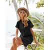 Zeagoo Womens Cotton Shirt Dress Summer Casual Short Sleeve Button Down Beach Cover Up Shirts with Pockets(02-black)