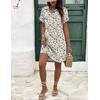 Zeagoo Womens Cotton Shirt Dress Summer Casual Short Sleeve Button Down Beach Cover Up Shirts with Pockets(Floral)