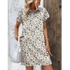 Zeagoo Womens Cotton Shirt Dress Summer Casual Short Sleeve Button Down Beach Cover Up Shirts with Pockets(Floral)