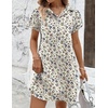 Zeagoo Womens Cotton Shirt Dress Summer Casual Short Sleeve Button Down Beach Cover Up Shirts with Pockets(Floral)